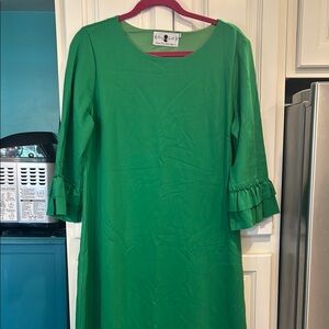 Dainty Jewells Green Ruffle Sleeve Layering Dress XL